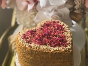 Heart Shaped Honey cake - Mothers day special