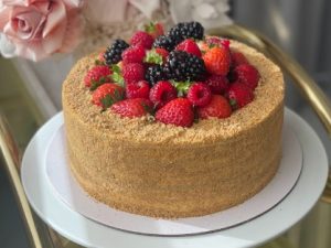 Signature Honey Cake with Fresh Berries